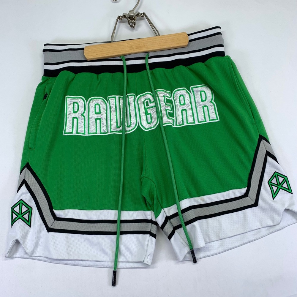 RAWGEAR Mens Green Basketball Shorts Size Medium Athletic Gym Activewear Workout